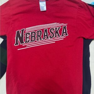 Nebraska Graphic Tee - Red with White & Black Print